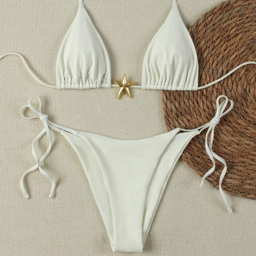 Sexy Solid Color Starfish Design Women Bikini Summer size M